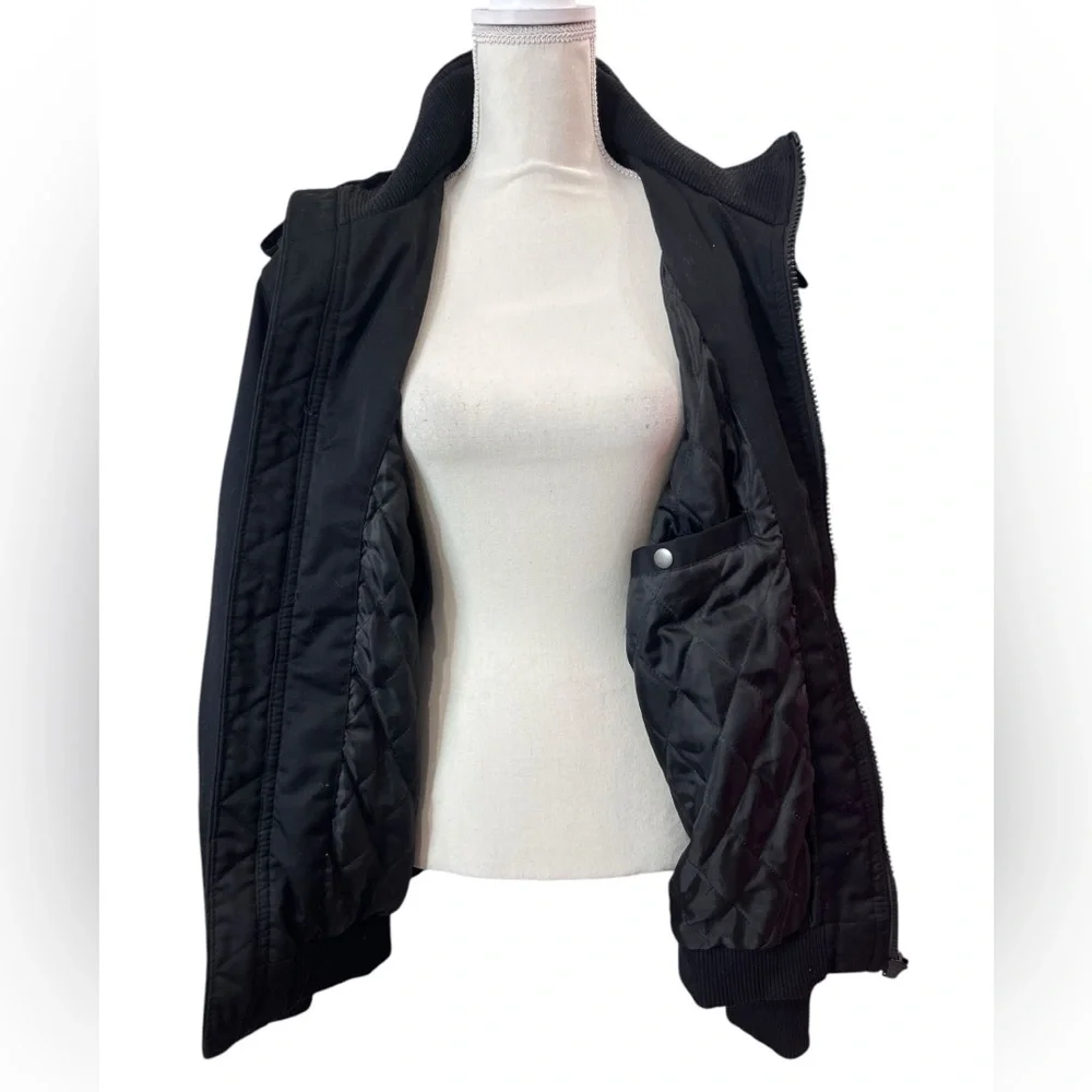 H&M Black Utility Bomber Jacket Men’s 46R Quilted Zip Military Style